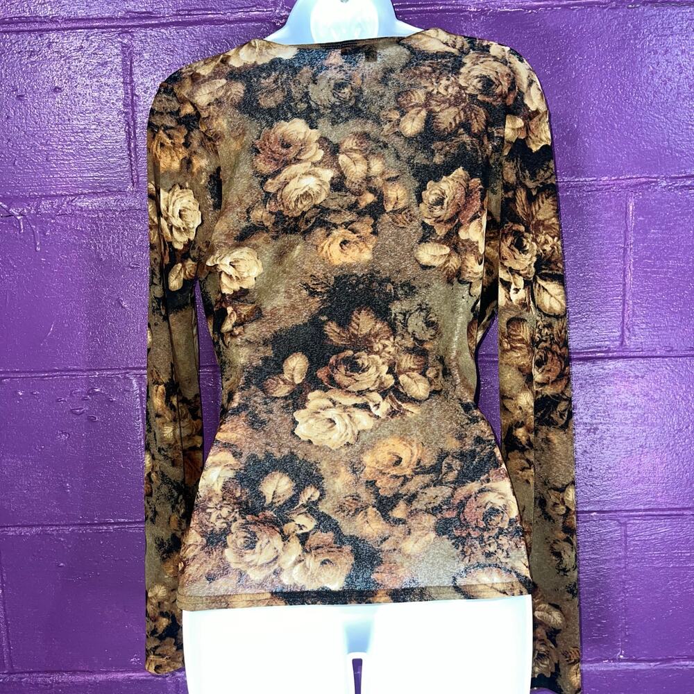 Karen Kane Lifestyle 90s Romcom Y2K Brown Floral Whimsical Romantic Boho L - Picture 6 of 11